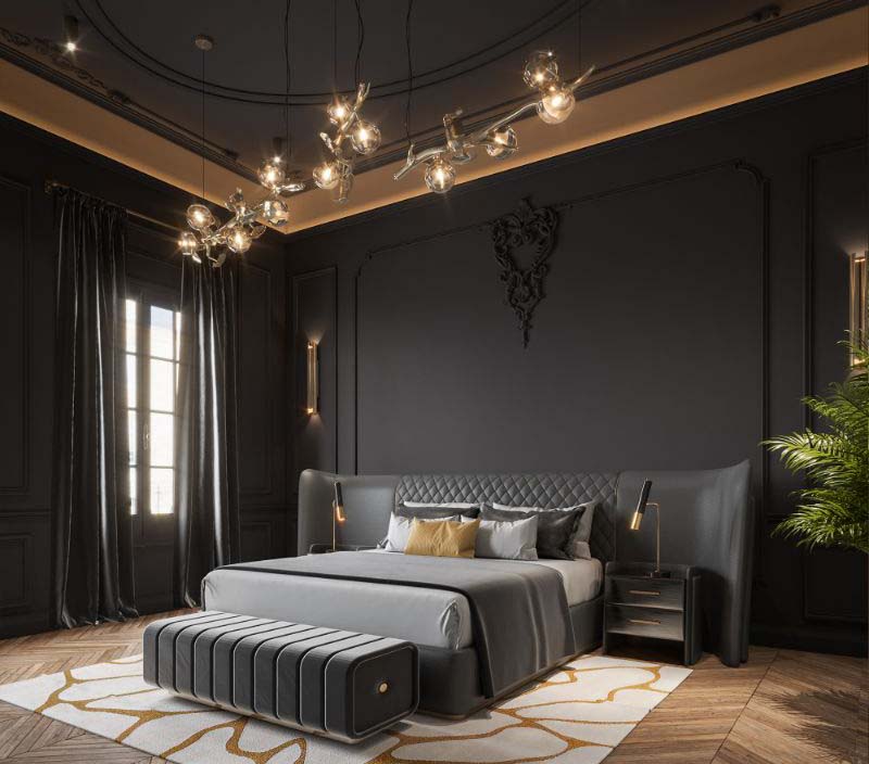 kamar tidur mewah Desain Modern Klasik