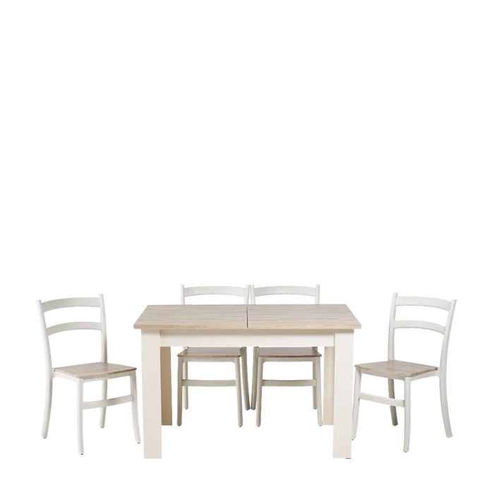 Meja Makan Extended Dining Table 1 Set Kursi 4pcs - DTM Lyra
